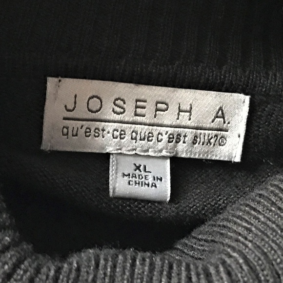 JOSEPH A Black T-Neck Sweater with Ruffles ~ XL - Picture 6 of 8